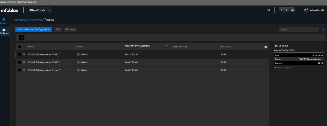Figure 14. Universal DDI—Anycast IP shows green/active