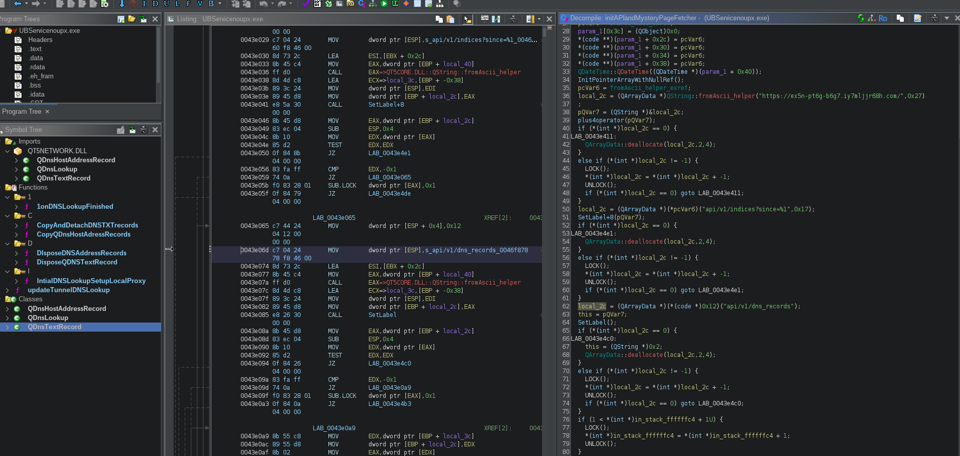 Figure 14. Decompiled functionality related to API management 